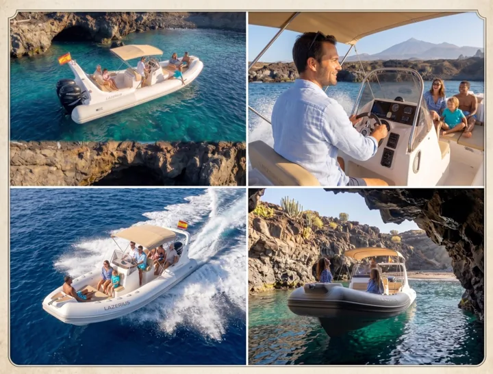 Collage de la experiencia Rasca Boat Tour